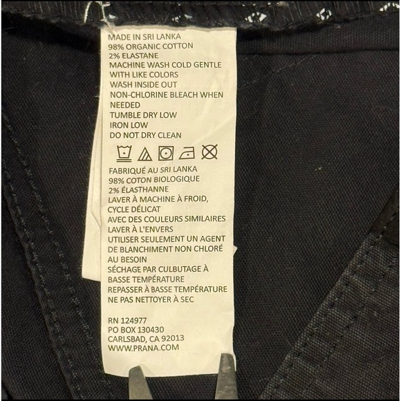 prAna Black Tucson Slim Fit Outdoor Hiking Canvas 5 Pocket Chino Pants Men 36x30 - Picture 6 of 10